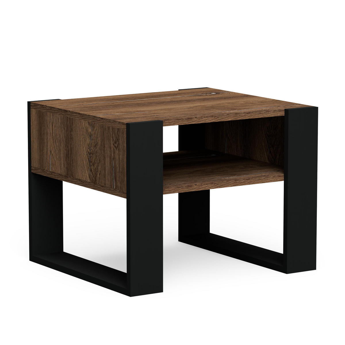 COUCHTISCH CORA65 - Eichefarben/Schwarz, Holzwerkstoff (65/53.6/45cm)