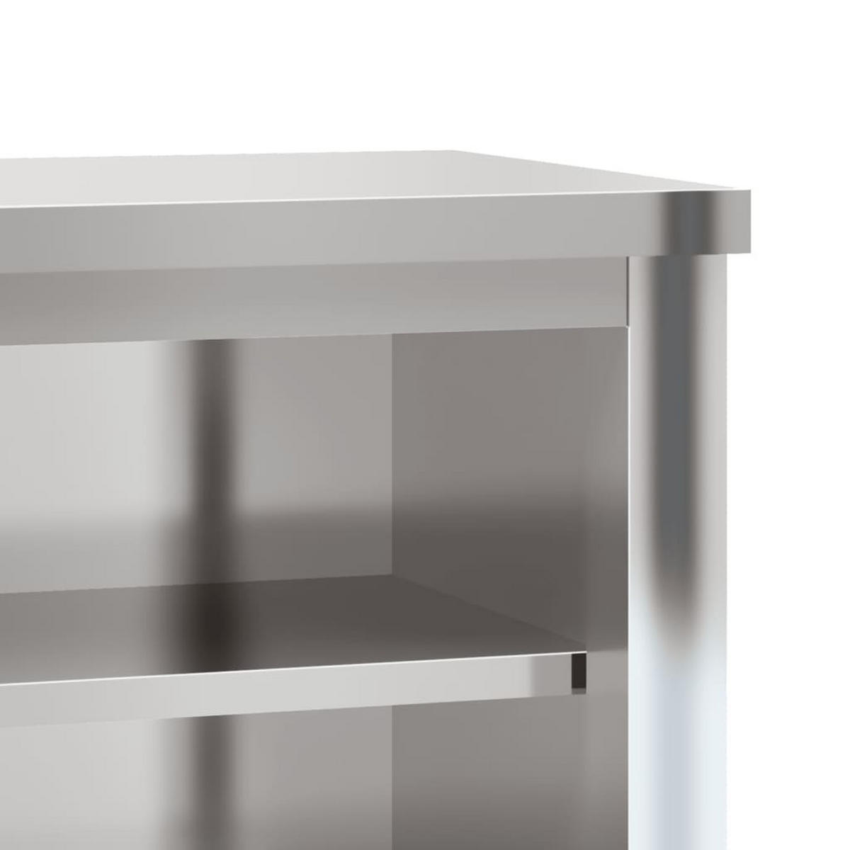 KÜCHEN-WANDSCHRANK Mit Ablage Edelstahl - Silberfarben, Metall (40/46/92cm) - vidaXL