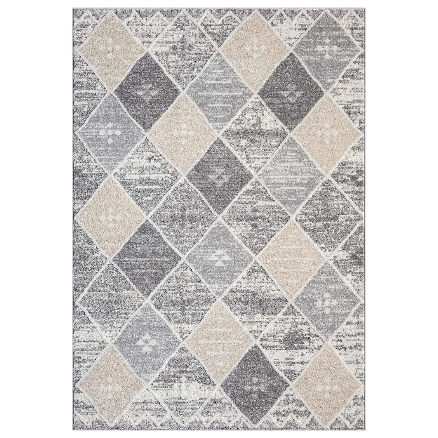 KURZFLOR-TEPPICH Flair 179 Grau 120x170 cm - Grau, Textil (120/170cm) - carpet city