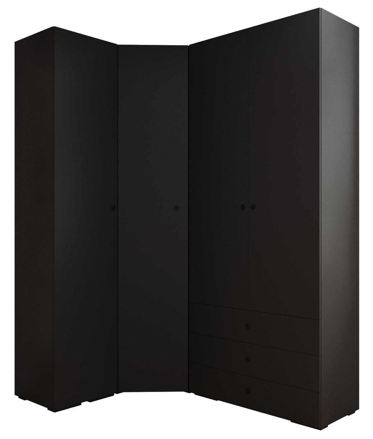 GARDEROBEN-SET 236,7/181,7/47 - Schwarz, Holz/Kunststoff (181.7/236.7/47cm) - Abiks Möbel