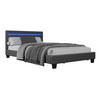 POLSTERBETT Paris mit LED dunkelgrau 120x200cm - Dunkelgrau, Holz (120/200cm) - Juskys