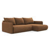 ECKSOFA mit Schlaffunktion Strukturstoff Stoff Orange - Terra cotta/Schwarz, Kunststoff/Textil (240/148cm) - Makamii
