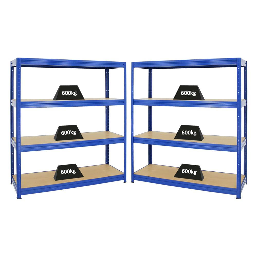SCHWERLASTREGAL Dino 2er-Set mit 2x 180x160x60 cm Fachlast 600 kg Blau - Blau, Metall (320/180/60cm) - PROREGAL