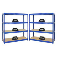 SCHWERLASTREGAL Dino 2er-Set mit 2x 180x160x60 cm Fachlast 600 kg Blau - Blau, Metall (320/180/60cm) - PROREGAL