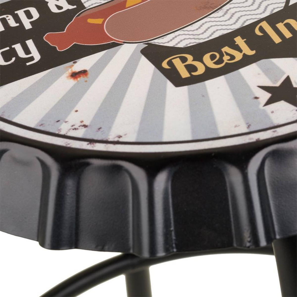 HOCKER aus Metall, grau, 35x46cm - Grau, Metall (35/46/35cm) - Wanderlust