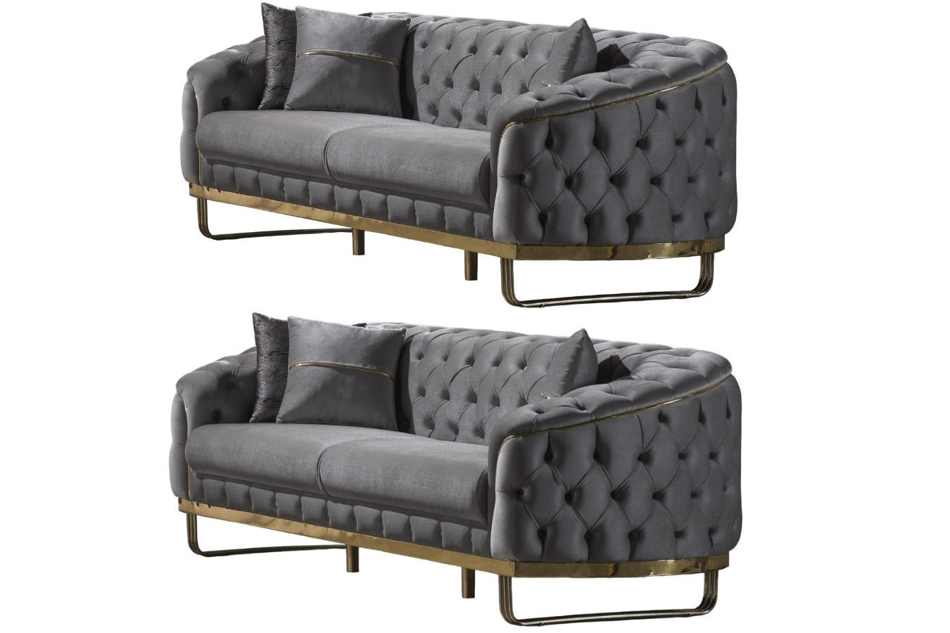 SITZGARNITUR Fairy Grau Stellvariante:3+2 - Grau, Holz (240/70/100cm) - Villa Möbel