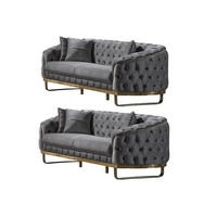 SITZGARNITUR Fairy Grau Stellvariante:3+3 - Grau, Holz (240/70/100cm) - Villa Möbel