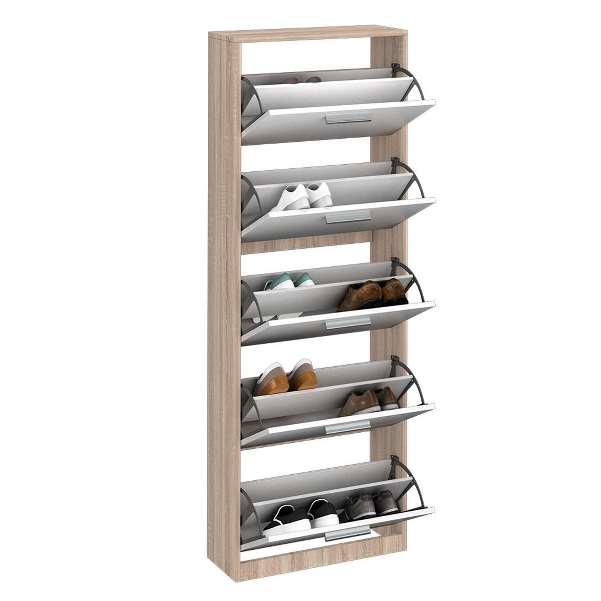 SCHUHKIPPER Gizmo Weiß/Sonoma 59 x 169.5 cm - Weiß, Holzwerkstoff (59/169.5/22cm) - Vicco