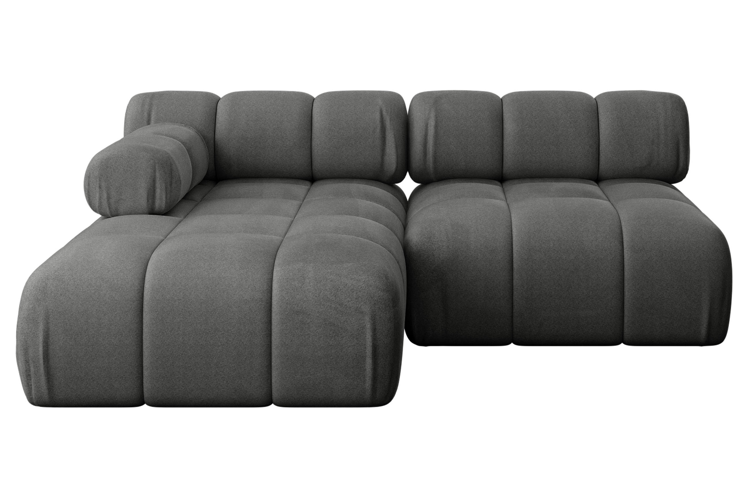 ECKSOFA modulares Sofa Razon-L1 - 190x160x70 cm Dunkelgrau Velours - Dunkelgrau, Holzwerkstoff/Textil (190/160cm) - ALTDECOR