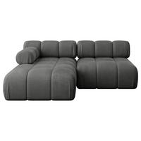 ECKSOFA modulares Sofa Razon-L1 - 190x160x70 cm Dunkelgrau Velours - Dunkelgrau, Holzwerkstoff/Textil (190/160cm) - ALTDECOR