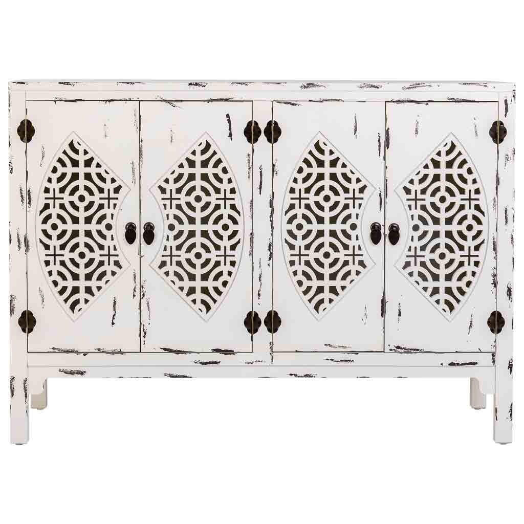 SIDEBOARD aus Holz mit 4 Türen 120x40x86 cm - Weiß, Holz (120/86/40cm) - Wanderlust