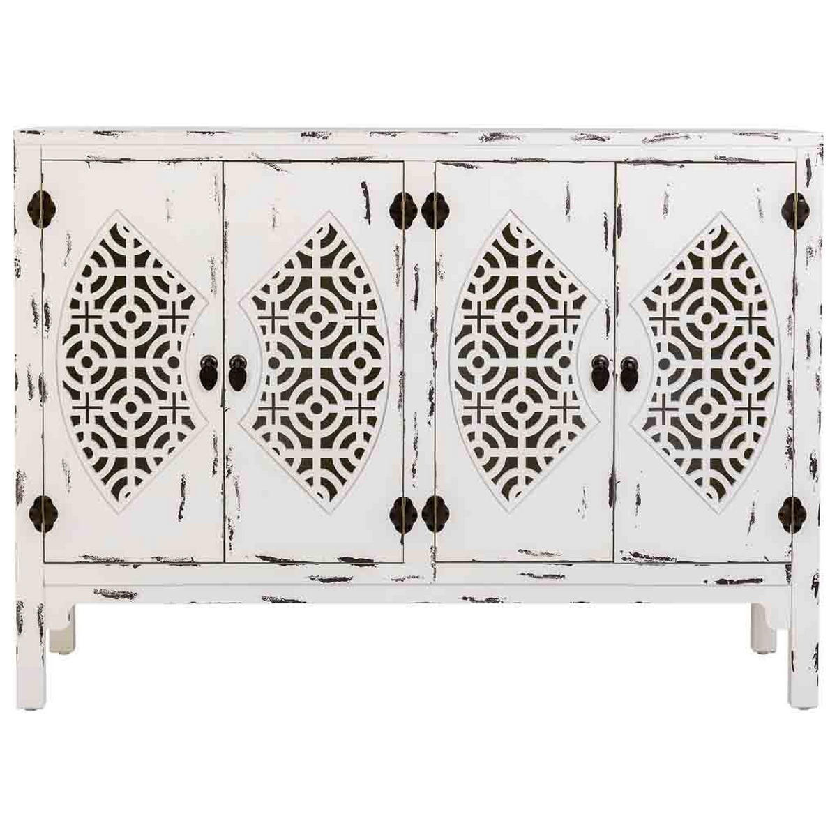 SIDEBOARD aus Holz mit 4 Türen 120x40x86 cm - Weiß, Holz (120/86/40cm) - Wanderlust
