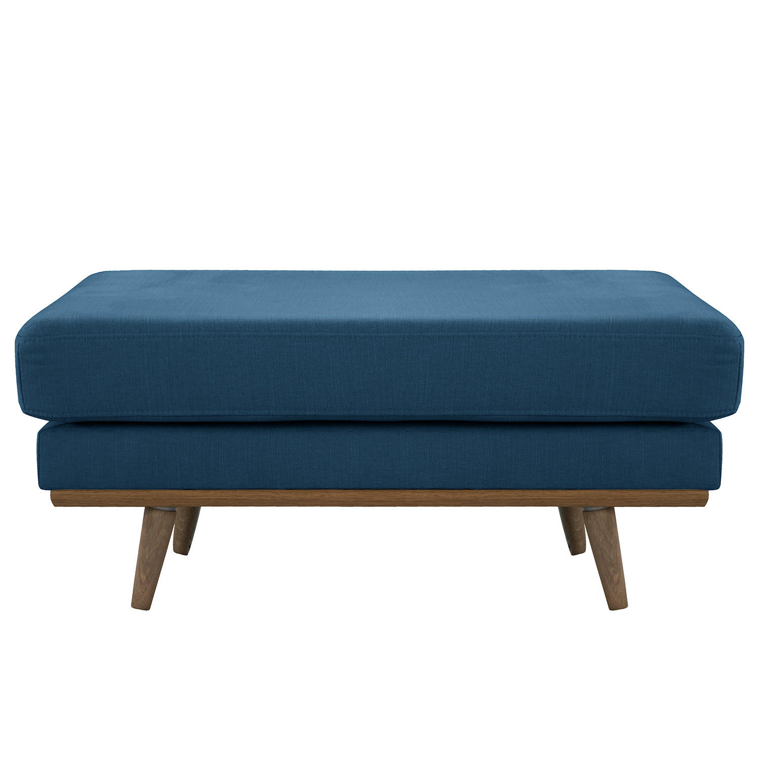 POLSTERHOCKER - Blau/Eichefarben, Textil (85/43/60cm) - home24