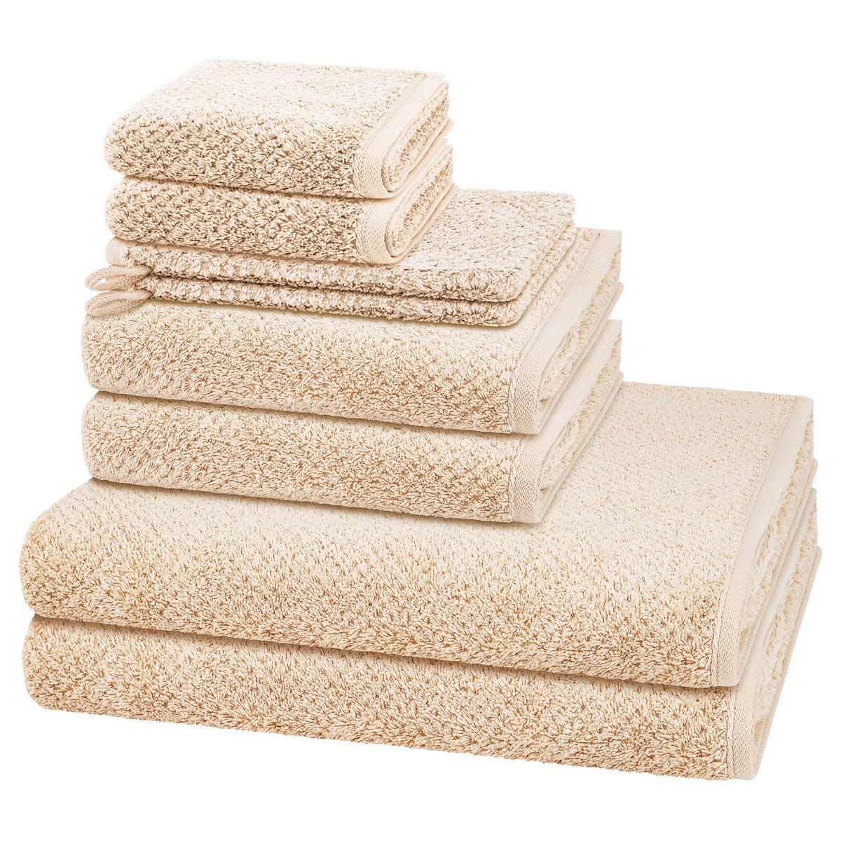 FROTTIERSET Pure 8-teilig - Beige, Textil (50/100cm) - Cawö