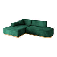 ECKSOFA Ottomane Links IREA-L1-v2 - 232x165x80 cm Grün - Dunkelgrün, Holzwerkstoff/Textil (232/165cm) - ALTDECOR
