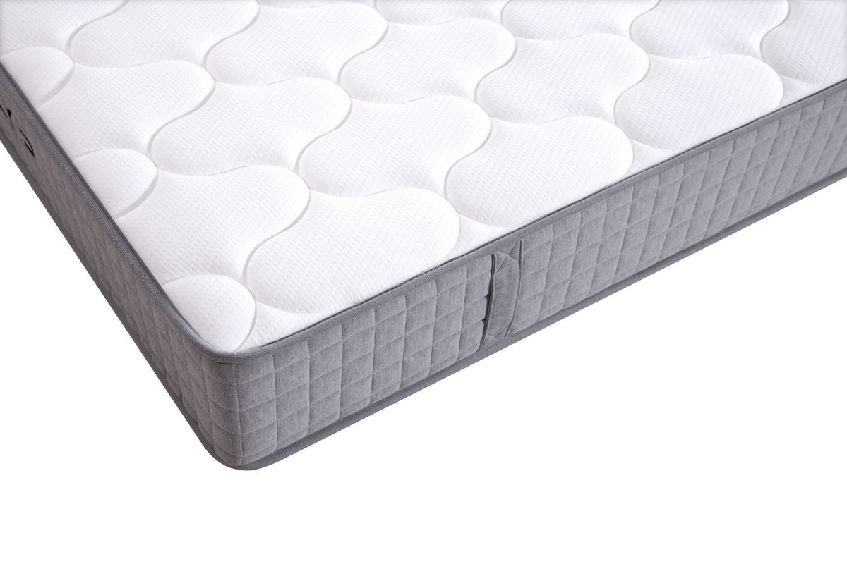 TASCHENFEDERKERNMATRATZE Weiß 90/200/25 cm H3 7-Zonen - Weiß, Metall - PANGIVO