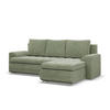 ECKSOFA RECHTS MIT SCHLAFFUNKTION FORESTA, Cord - Grün - Grün, Textil (230/159cm) - Mebligo