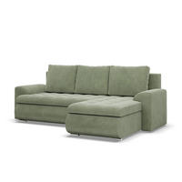 ECKSOFA RECHTS MIT SCHLAFFUNKTION FORESTA, Cord - Grün - Grün, Textil (230/159cm) - Mebligo