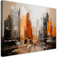 LEINWANDBILD Abstraktion 100x70cm - Orange, Textil (100/70cm) - Feeby