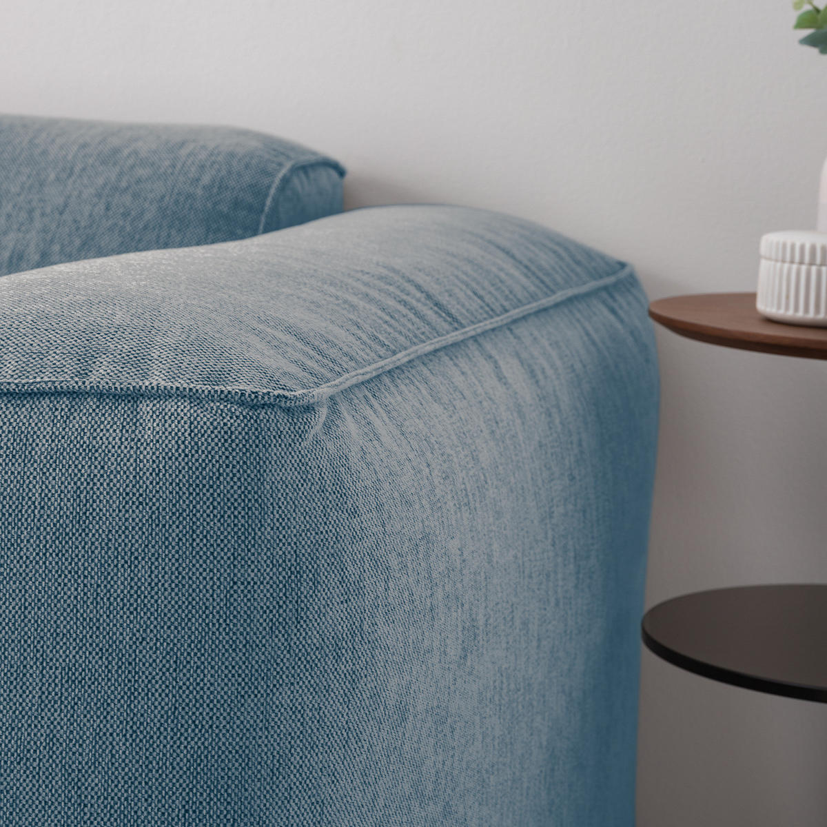 2-SITZER SOFA - Blau/Schwarz, Kunststoff/Textil (220/71/102cm) - home24