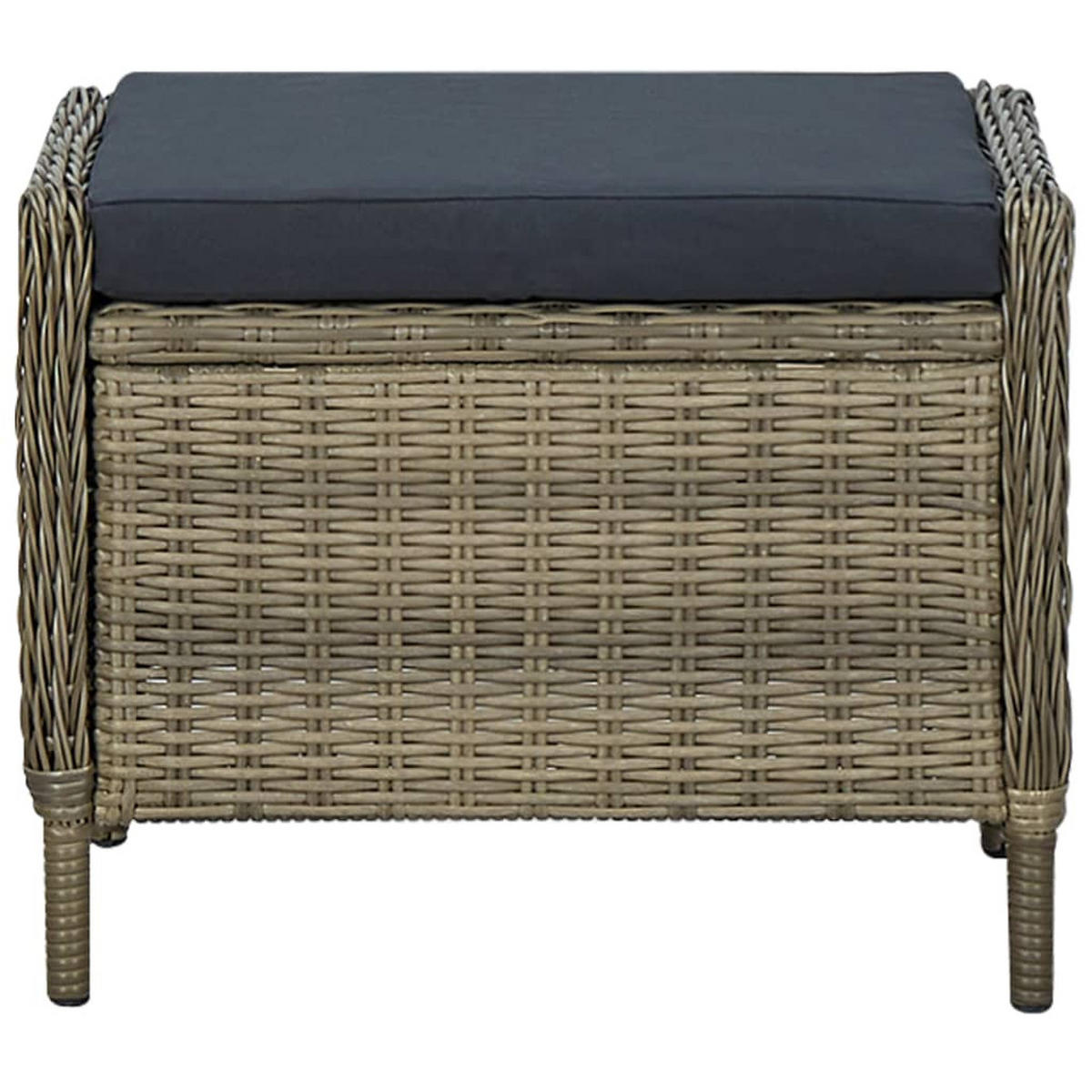 GARTENSESSEL mit verstellbarer Rückenlehne und Fußhocker, 57/88/100 cm, aus Poly Rattan, Braun - Braun, Naturmaterialien/Textil (88/100/57cm) - vidaXL