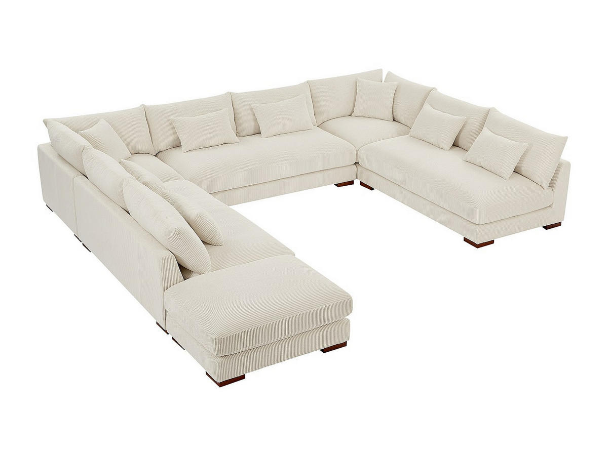 SOFA - 10 Personen - samt - beige Sperone - Beige, Textil (102/85/77cm) - Vente-Unique