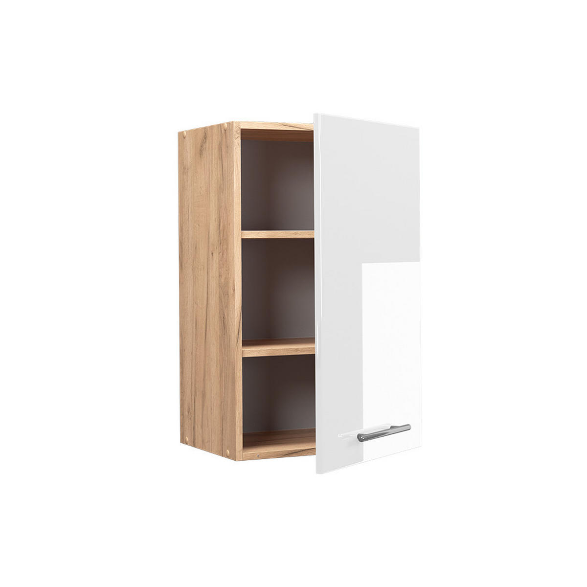 HÄNGESCHRANK Fame-Line Weiß Hochglanz 45 cm - Honigeiche/Weiß Hochglanz, Holzwerkstoff (45/72/34.1cm) - Vicco