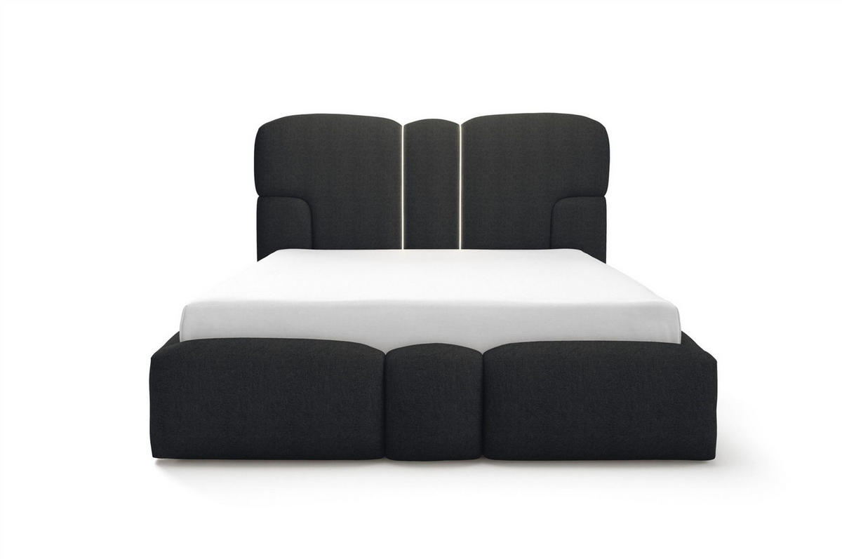 POLSTERBETT Jordan - Schwarz, Holzwerkstoff/Textil (160/200cm) - Fun Möbel