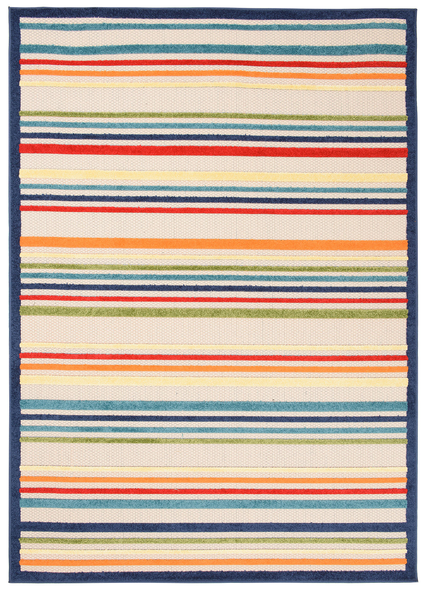 TEPPICH In-Outdoor Bunte Abstract, Streifen - Kurzflor Rechteckig - 140 x 200 cm - Multicolor/Creme, Textil (140/200cm) - Mazovia