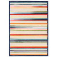 TEPPICH In-Outdoor Bunte Abstract, Streifen - Kurzflor Rechteckig - 120 x 170 cm - Multicolor/Creme, Textil (120/170cm) - Mazovia