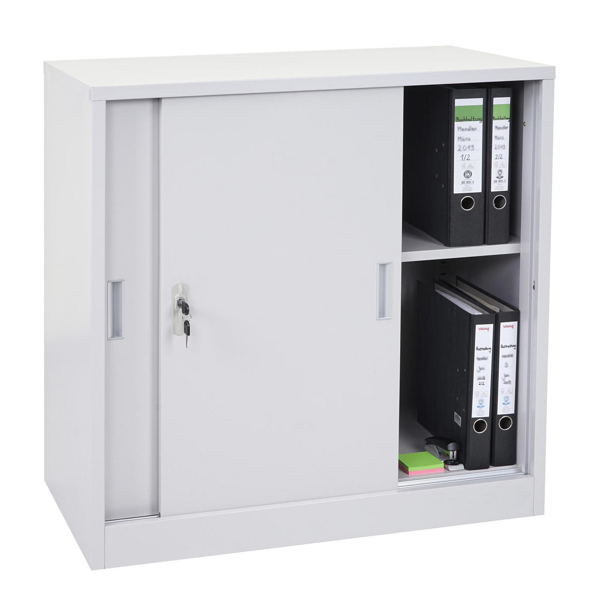 AKTENSCHRANK Grau - Grau, Metall (90/90/45cm) - MCW