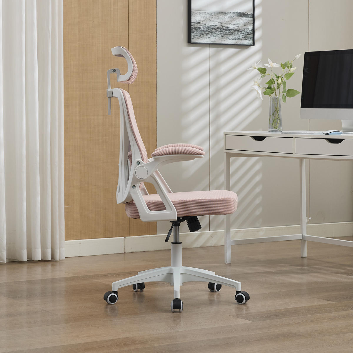 BÜROSTUHL Rosa 58/65/108 cm - Pink, Metall (58/108/65cm) - PANGIVO