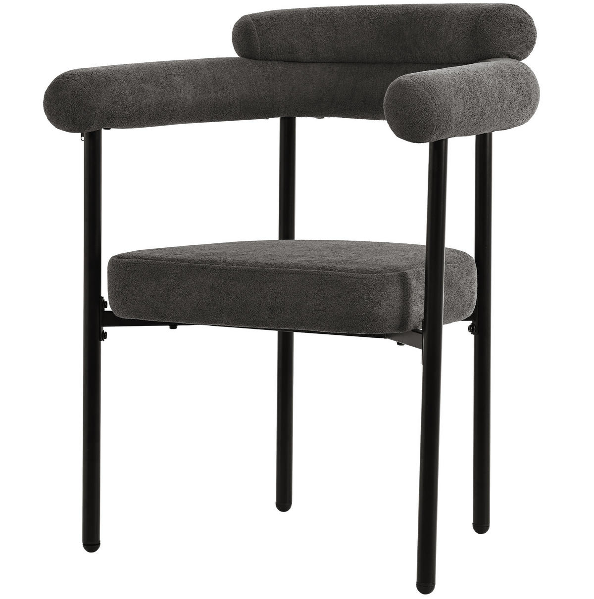 SESSEL ergonomisch ca. 70 x 62 x 84 cm Dunkelgrau Eisen 4er-Set - Dunkelgrau, Metall (62/84/70.2cm) - Meubliv