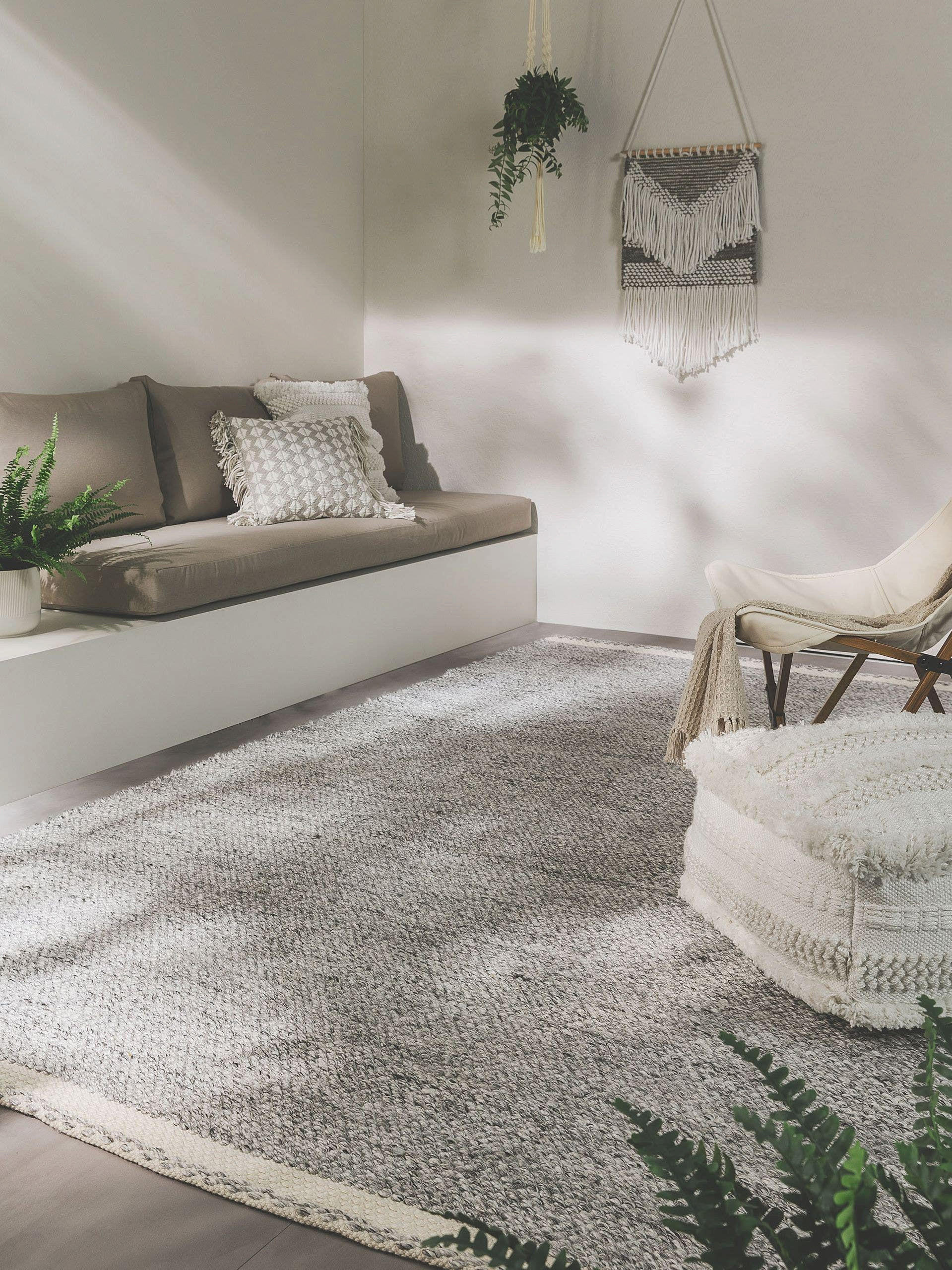 TEPPICH aus recyceltem Material Kiah Grau 120x170 cm - Grau, Textil (120/170cm) - benuta Pure