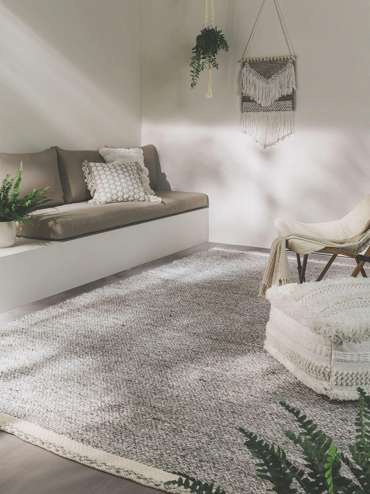 TEPPICH aus recyceltem Material Kiah Grau 160x230 cm - Grau, Textil (160/230cm) - benuta Pure