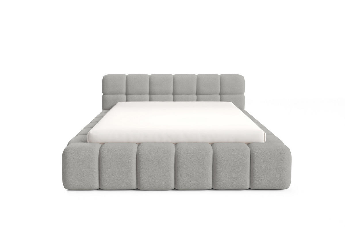 POLSTERBETT NUBO PREMIUM 180x200 cm mit Bettkasten – Stoff QUELLE 83 - Grau, Holz (180/200cm) - Dekori_Interiors