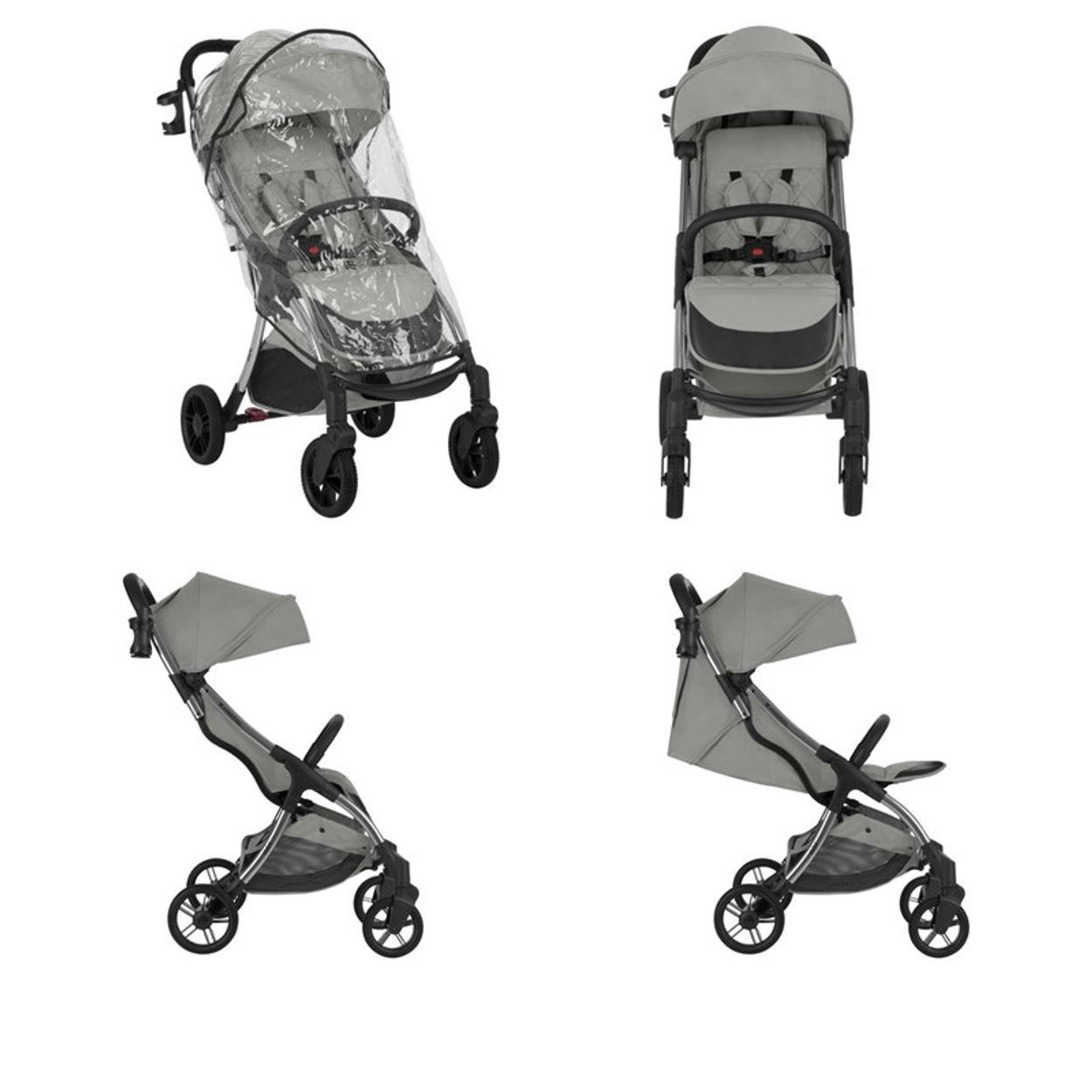 BUGGY Cloe bis 22 kg grau/hellgrau Aluminiumrahmen faltbar Getränkehalter - Grau, Metall (72/43/102cm) - Kikka boo