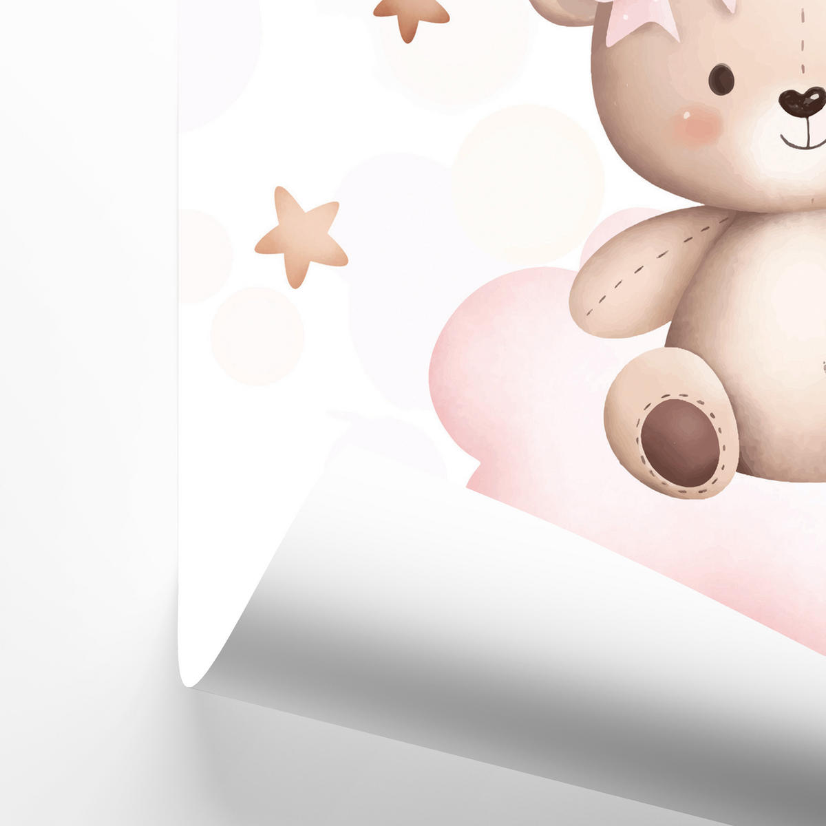 SADA PLAGÁTOV Do Detskej Izby Mackovia Balóny Oblaky A3 30 x 42 cm - biela/ružová, papier (30/42/1cm) - Muralo