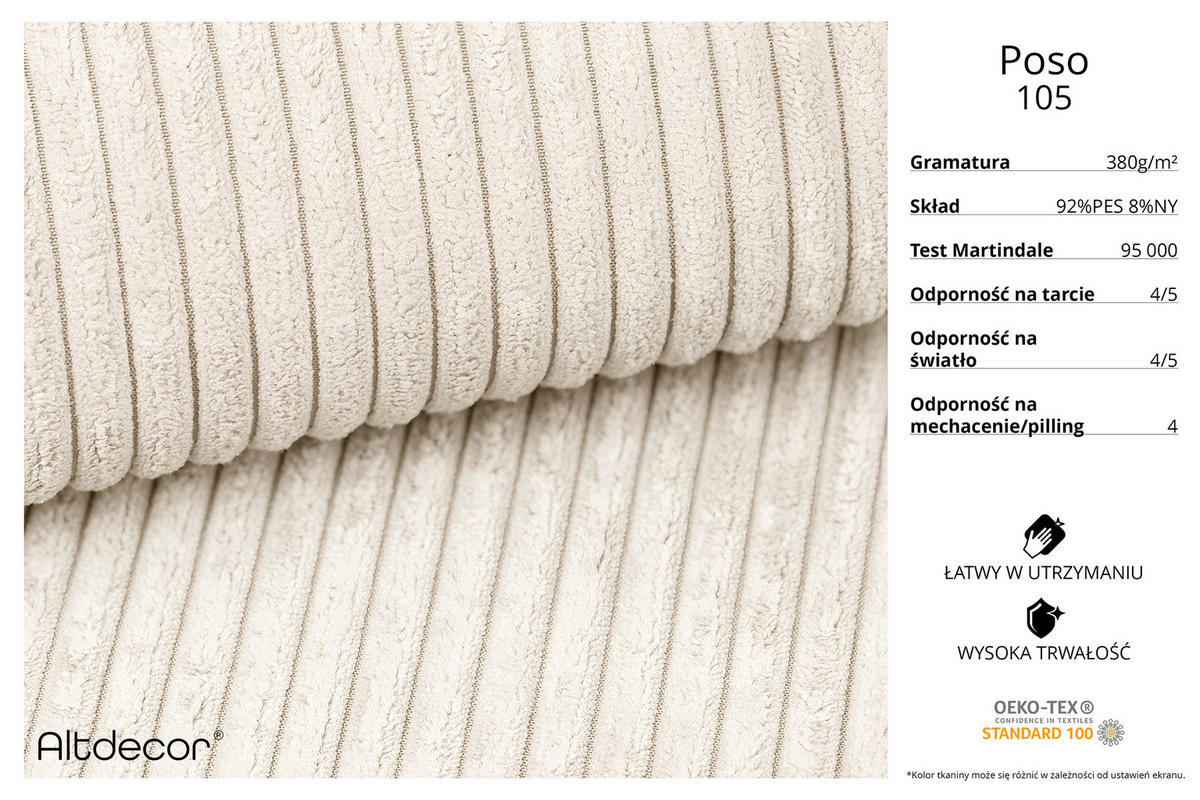 ECKSOFA mit Schlaffunktion Ottomane Links OLEA-L2 321x164x75 Beige Cord - Schwarz/Cappuccino, Holzwerkstoff/Kunststoff (321/164cm) - ALTDECOR