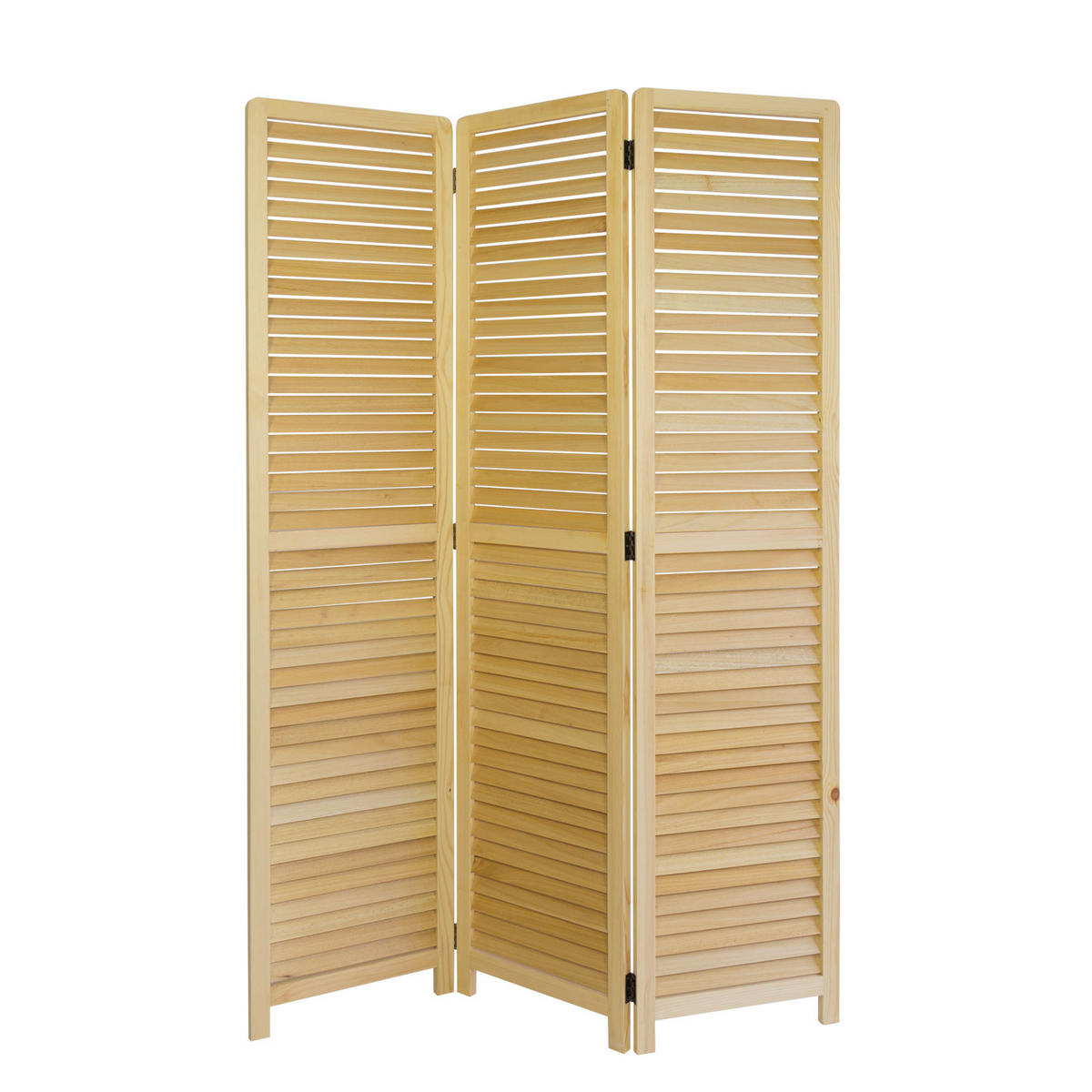 PARAVENT 3-tlg. 120/170 cm Braun Holzlamellen - Braun, Holz (120/170/2cm) - Homestyle4u