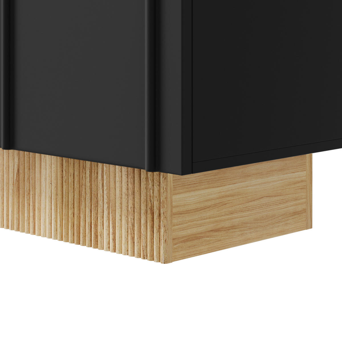 KOMMODE 160/75/38 cm Schwarz aus Spanplatte mit 4 Türen - Schwarz, Holzwerkstoff (38/75/160cm) - OKMYHOME