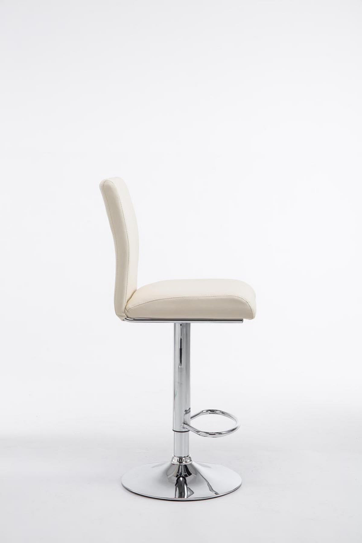 BARHOCKER Lederlook creme - Chromfarben/Creme, Textil/Metall (38.5/95/47cm) - CLP