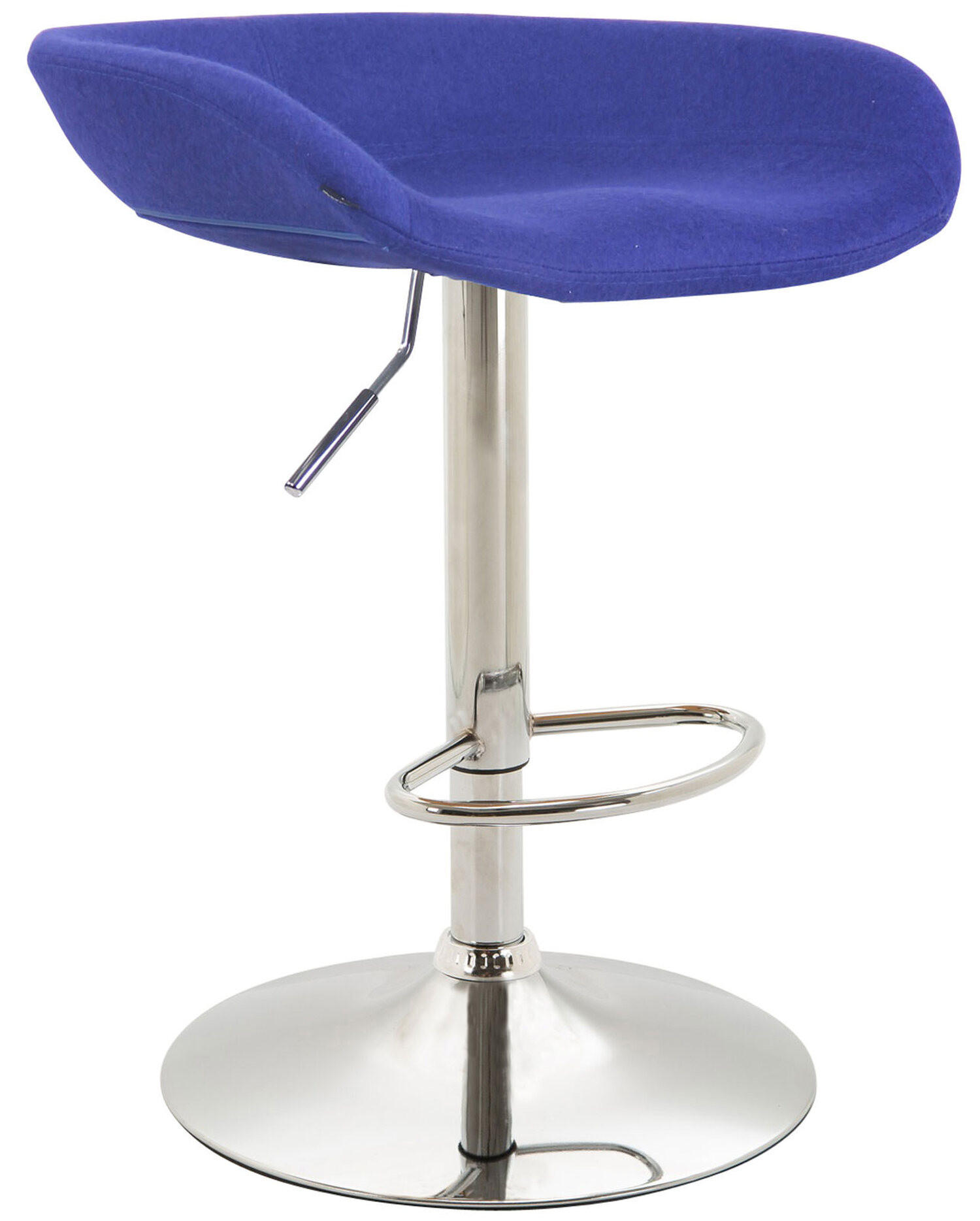 BARHOCKER Anna, Gestell Metall in Chromoptik, Filz Blau - Blau/Chromfarben, Textil/Metall (52/77/43cm) - TPFLiving