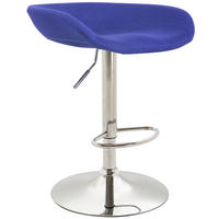 BARHOCKER Anna, Gestell Metall in Chromoptik, Filz Blau - Blau/Chromfarben, Textil/Metall (52/77/43cm) - TPFLiving