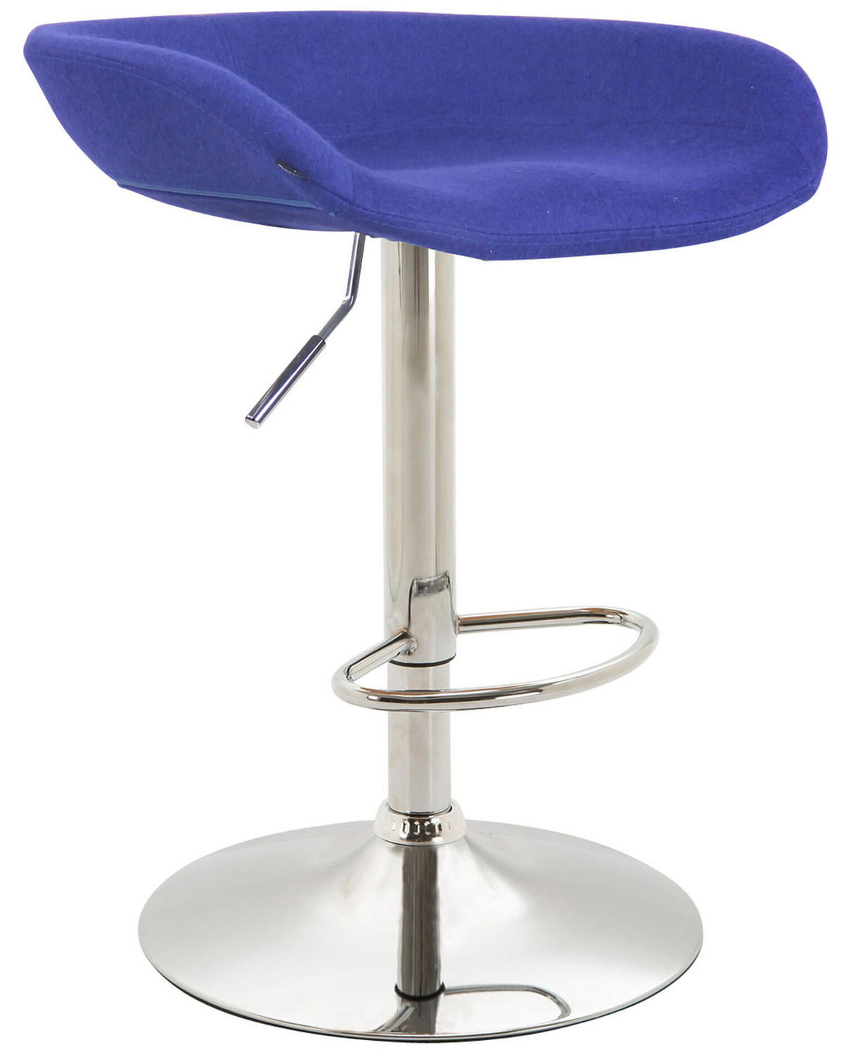 BARHOCKER Anna, Gestell Metall in Chromoptik, Filz Blau - Blau/Chromfarben, Textil/Metall (52/77/43cm) - TPFLiving