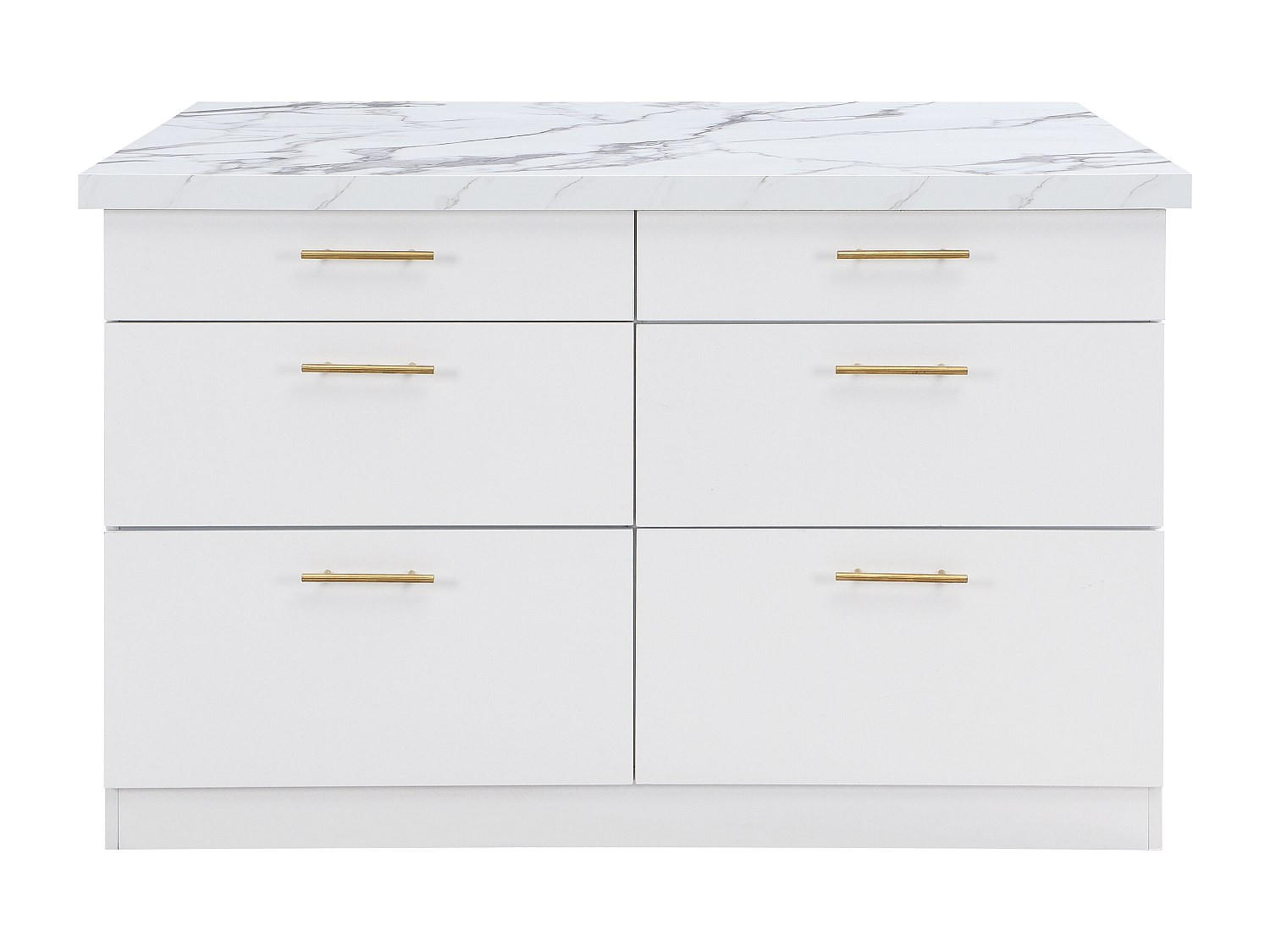 KÜCHENINSEL - 2 Personen - Holz, Platte - Weiß - - Weiß, Holz (126/80/104cm) - Vente-Unique