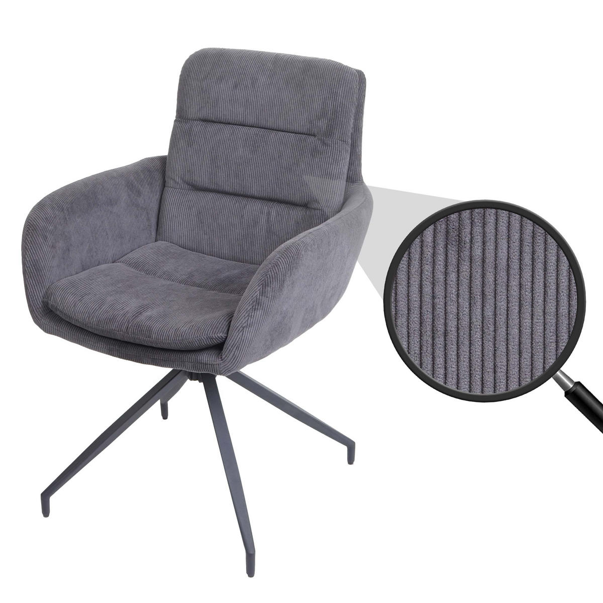 ESSZIMMERSTUHL Grau - Grau, Textil (60/89/54cm) - Jamb