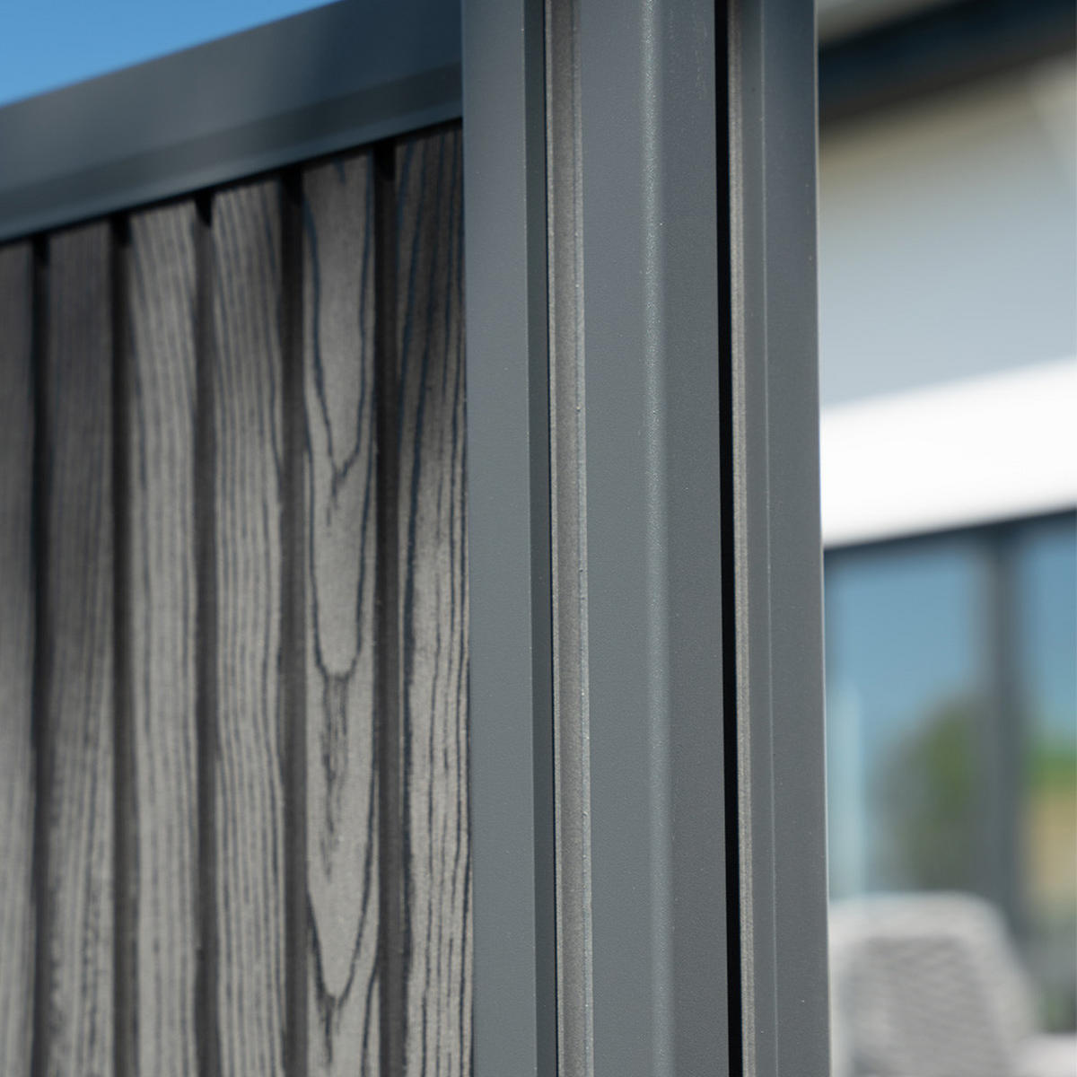 SICHTSCHUTZZAUN CALLADO PREMIUM - 185 cm, 2 x Element + 3 x Pfosten - Anthrazit, Kunststoff (253/185cm) - Home Deluxe