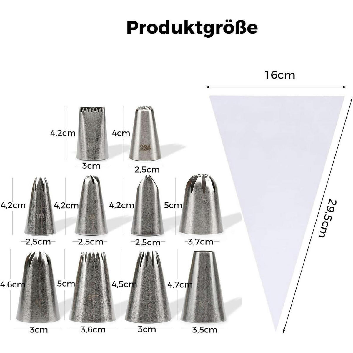 SPRITZTÜLLEN Set 31-teilig Edelstahl - Silberfarben, Metall (3/1/4.2cm)