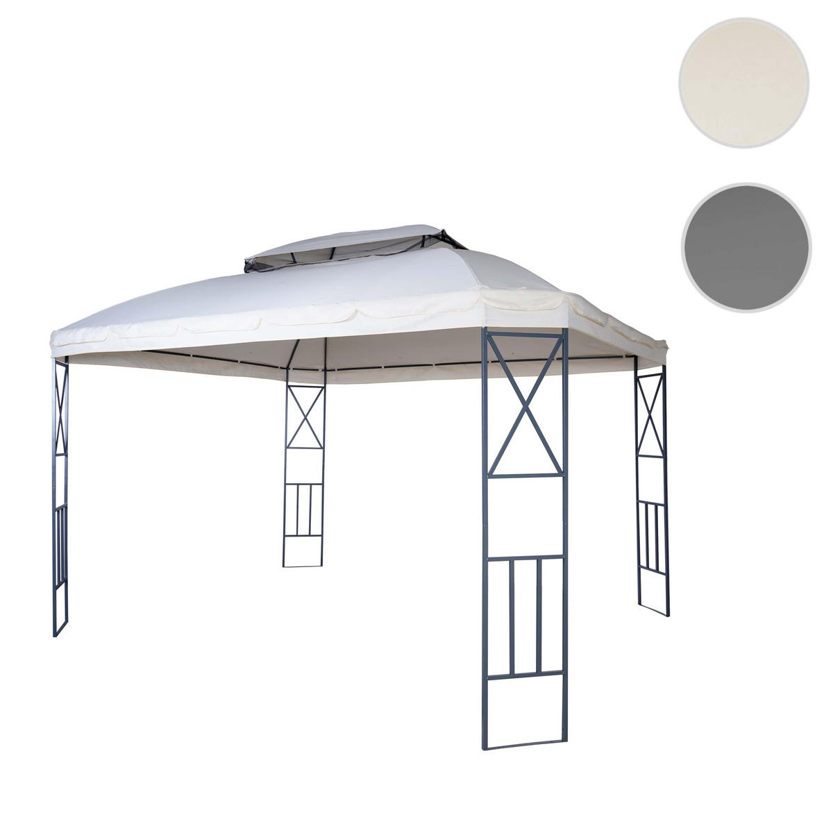 PERGOLA + MOSKITONETZ Cremeweiß - Weiß, Metall (360/290/300cm) - MCW